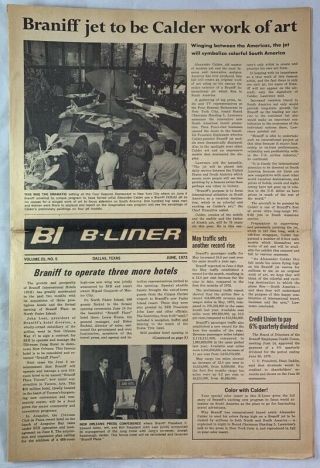 1973 Braniff Airlines Newspaper Alexander Calder Aircraft Models York City