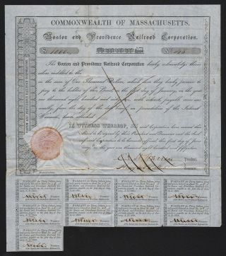 1852 Massachusetts: Boston And Providence Railroad Corporation