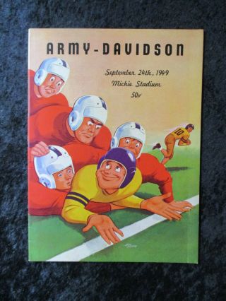 Vintage September 24,  1949 Army Vs Davidson College Football Program 1500