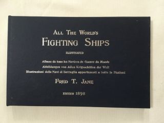 All The Worlds Fighting Ships 1898 Hardcover Book By Fred Jane Reprint 1986