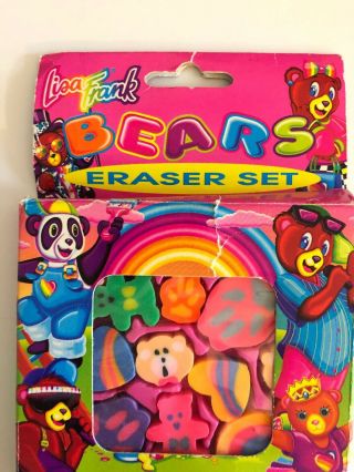 Lisa Frank Bears Eraser Pack VTG Panda Painter Hollywood Bear Hip Hop Set Of 10 3