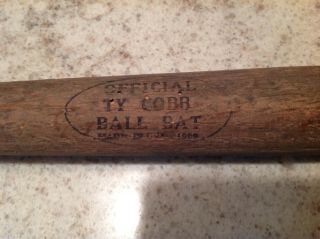 Vint Ty Cobb Early Wooden Little League Style Bat 25 - 3/4 " Made In Usa 1909