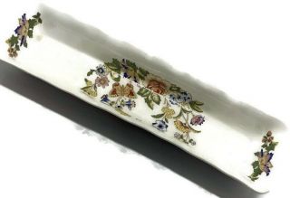 Vtg Aynsley Fine Bone China Cottage Garden Jewelry Tray Made In England 8 " L 2 " W