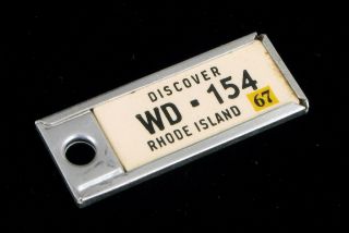 State License Plate Key Chain Fob Disabled American Veterans Rhode Island 1967