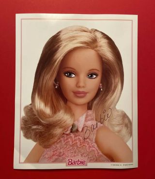 1998 Vintage Barbie Doll Signed Autographed 8 X 10 Glossy Photo 98’ Mattel