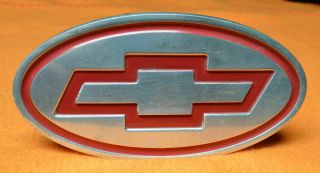 Chevrolet Bow Tie Hitch Cover - Red And Chrome