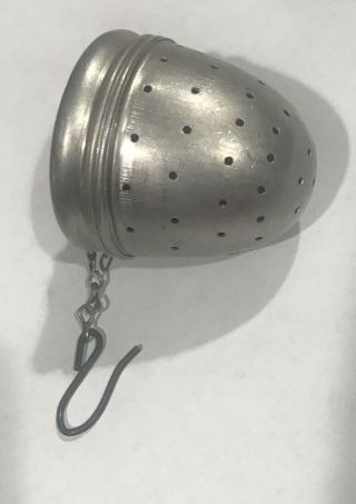 Vintage Acorn Tea Ball 2” Strainer Infuser Metal Aluminum Screw - On Lid