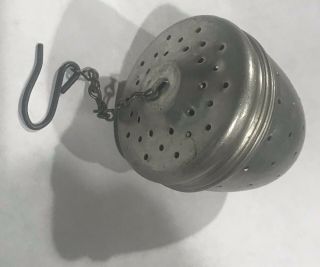 Vintage Acorn Tea Ball 2” Strainer Infuser Metal Aluminum Screw - On Lid 2