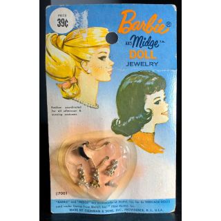Vintage 1964 Barbie And Midge Doll Jewelry 7001 By Cleinman & Sons See Photos