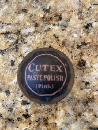 Vintage Cutex Paste Polish Pink In Milk Glass Jar With Contents