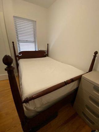 Full Size Bed Frame With Headboard - Wood Four Poster