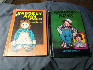 2 - Raggedy Ann & Andy Stories By Johnny Gruelle - Vintage 1961 Children 