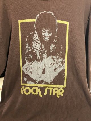 Vintage 1985 Jimi Hendrix Rock Icon Thermal Long Sleeve Shirt Xxl Mens 2x