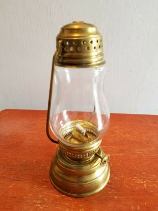 Antique Unfired Nos Brass Skaters Lamp Lantern Kerosene Oil Vintage Skater