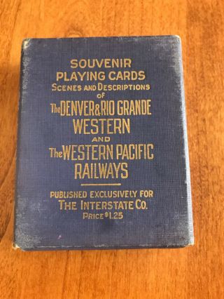 1919 Vintage Denver & Rio Grande Western Pacific Railroad Souvenir Playing Cards