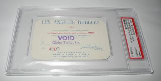 1964 Baseball Los Angeles Dodgers Press Pass Ticket Stub Psa Koufax Drysdale V4
