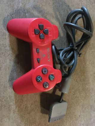 Sony Playstation 1 Ps1 Red Controller Scph - 1080 Oem Vintage Ps One