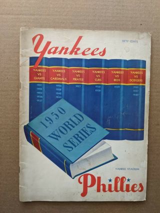 Vintage Mlb 1950 World Series Ny Yankees Philadelphia Phillies Official Program