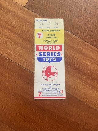 1975 World Series Game 7 Ticket Stub Cincinnati Reds Boston Red Sox