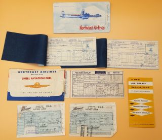 Vintage 1950s Northeast & Twa Trans World Airlines Tickets