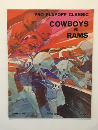 Vintage 1969 Nfl Playoff Bowl Program - Dallas Cowboys Vs La Rams - Orange Bowl - Rare