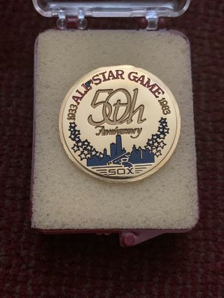 1983 Official Mlb All - Star Game 50th Anniversary Press Pin