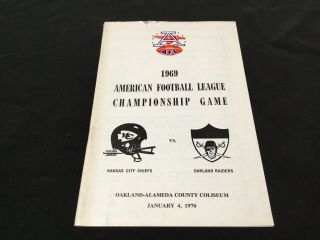 1969 Afc Championship Game Media Guide Kansas City Chiefs Vs Oakland Raiders