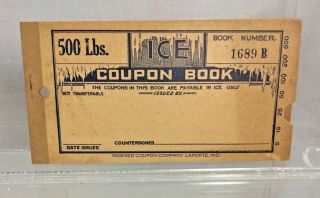 Vintage 500 Lbs Ice Coupon Books Indexed Coupon Co,  Laporte,  Ind