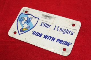 Vtg Blue Knights Motorcycle Club License Plate Harley Knucklehead Flat/panhead
