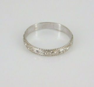 Vintage 10k White Gold Baby Ring