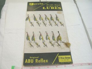Abu Garcia Dealer Card Of Abu Reflex Spinner Lures Made In Sweden Collector