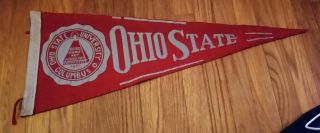 Vintage Ohio State Osu Pennant Soft Felt Wool 25 " University Buckeyes Football