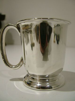 Quality Hm1962 Antique Solid Silver Christening Mug Tankard Cup Viners 323
