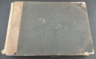 Antique Chicago Cyanotype Photo Album With 44 Pictures Of People Places & Things