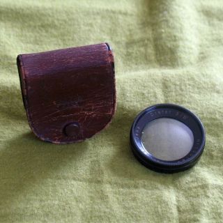Vintage 42mm Zeiss Distar 3 / Iv Closeup Push On Lens In Leather Case