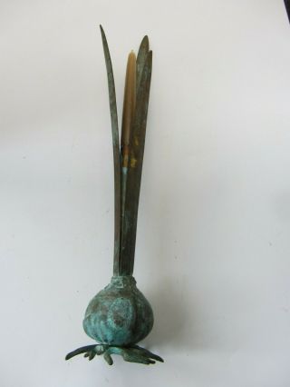 Vintage Bronze And Brass Onion Bulb Candle Holder