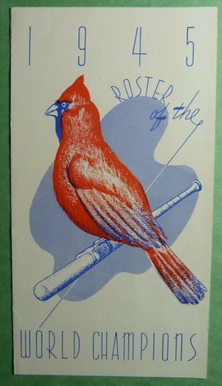1944,  45 St Louis Cardinals Baseball Roster And Training Schedules (reprints?)