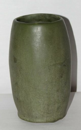Antique Art Pottery Vase William J.  Walley W Sterling Ma Matte Green Mottled