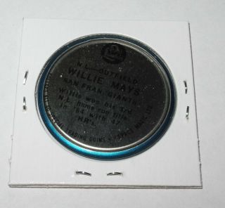 1965 Baseball Old London Space Magic Coin Pin Willie Mays San Francisco Giants 1 2