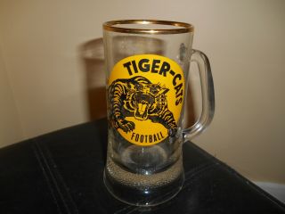 Cfl Hamilton Tiger Cats Beer Mug Vintage Glass 1960s Canadian Football Ti - Cats