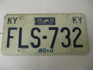 1983 83 Kentucky Ky Boyd County License Plate Fls - 732