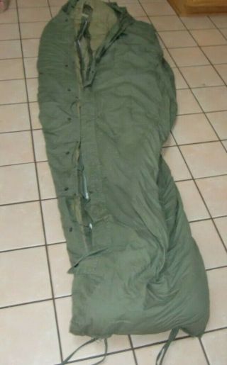 Vintage Us Army Issue Mountain M - 1949 Sleeping Bag With Cover Good Cond Large