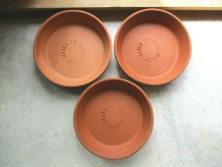 Vintage Italian Terra Cotta Clay Plant Pot Saucers 16 6.  75 " W X 1.  5 " H.  Set/3