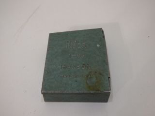 Hanson Vintage Drill Index 1 - 60 Green Tin Case Made In Usa Missing 5 Bits