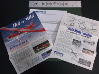 Vintage Midwest 81 " Wingspan Citabria R/c Plane Ad Sheet W/extras G - Cond