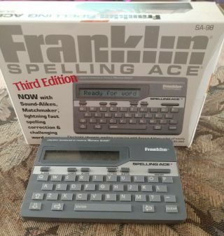 Franklin Spelling Ace Sa - 98 3rd Edition English Spelling Checker W/box Vintage