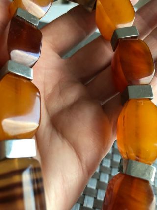 Antique Butterscotch Amber/cherry Bakelite Bead Necklace 203g