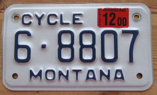Montana 2000 Gallatin County Motorcycle License Plate Quality 6 - 8807