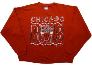 Vintage Hanes Chicago Bulls Sweatshirt 1990s Red Made In Usa Xl To Xxl Fit