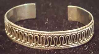 Sterling Silver Vintage Art Deco Antique Bangle Bracelet G